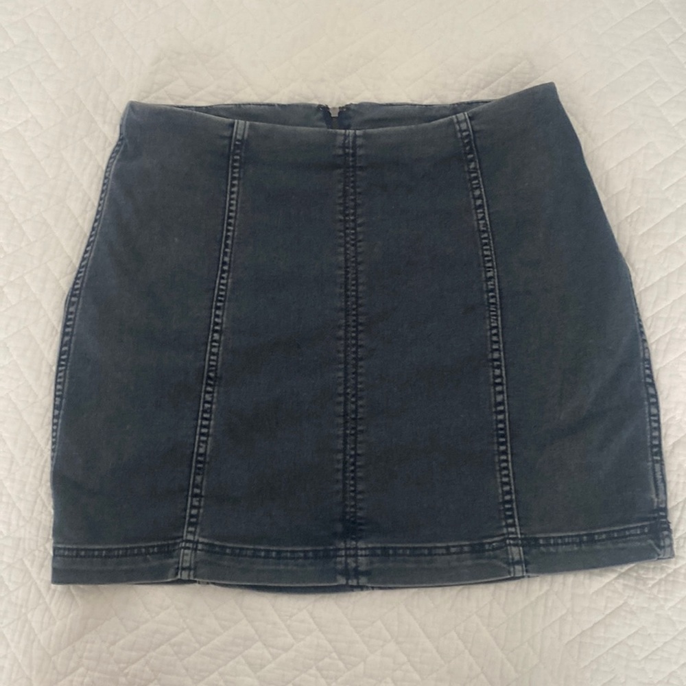 e people modern femme denim skirt grey wash